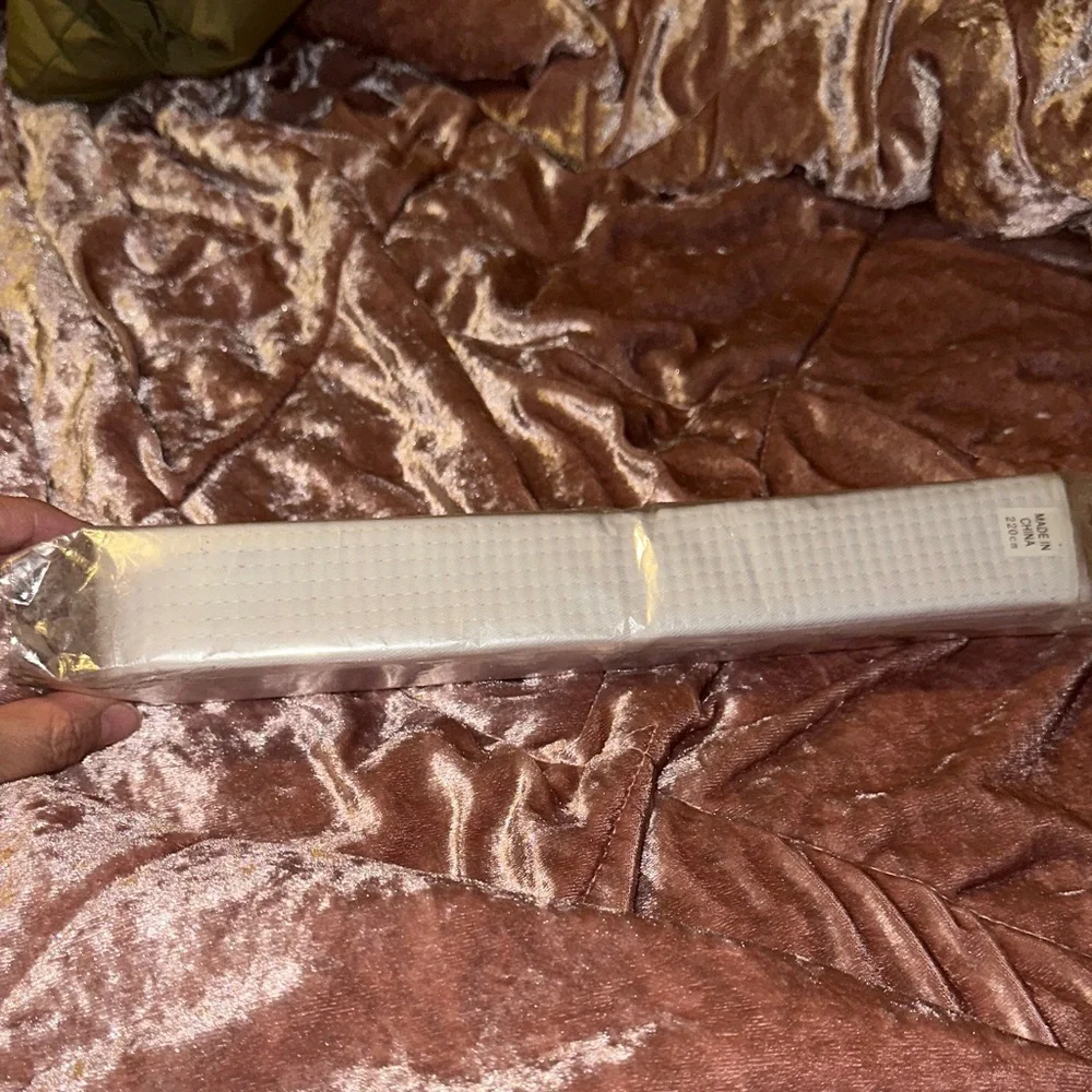 White martial arts belt 220cm
